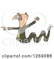 Clipart Of A Toxic Caucasian Businessman Boss Snake Screaming Waving A Fist And Pointing Royalty Free Illustration by djart