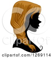 Silhouetted Black Womans Face With Blond Hair In A Braid