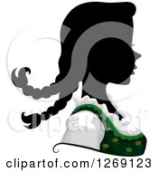 Clipart Of A Silhouetted Black German Womans Face With A Colored Dress Royalty Free Vector Illustration