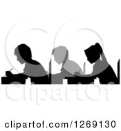 Poster, Art Print Of Gray And Black Silhouetted Students Taking An Exam
