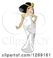 Clipart Of An Ancient Egyptian Woman Cleopatra Looking Back Over Her Shoulder Royalty Free Vector Illustration