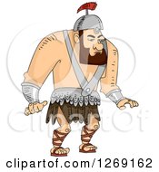 Clipart Of A Beefy Roman Gladiator Man Royalty Free Vector Illustration by BNP Design Studio