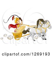 Poster, Art Print Of Roman Man Driving A Horse Drawn Chariot Cart