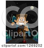 Poster, Art Print Of Scared Man Running On A Dark Night