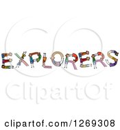 Poster, Art Print Of Alphabet Stick Children Forming Explorers Text