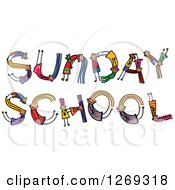 Poster, Art Print Of Alphabet Stick Children Forming Sunday School Text