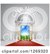 Poster, Art Print Of Red Carpet Leading To A Change Doorway