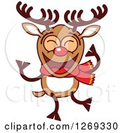 Poster, Art Print Of Happy Dancing Christmas Rudolph Reindeer