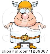 Cartoon Happy Chubby Greek Olympian God Hermes