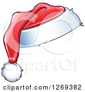 Clipart Of A Shiny Red Christmas Santa Hat Royalty Free Vector Illustration by yayayoyo