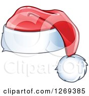 Clipart Of A Shiny Red Christmas Santa Hat 4 Royalty Free Vector Illustration