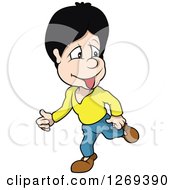 Poster, Art Print Of Cartoon Boy Walking