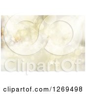 Clipart Of A Golden Christmas Background Of Stars And Bokeh Lights Royalty Free Illustration