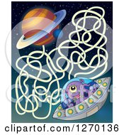Poster, Art Print Of Happy Alien Flying A Ufo Game