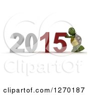 Poster, Art Print Of 3d Tortoise Pushing New Year 2015 Together