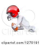 Poster, Art Print Of 3d White Man In Profile Playing Football