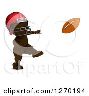 Poster, Art Print Of 3d Brown Man Throwing A Football