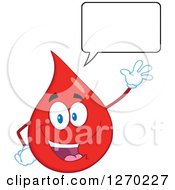 Clipart Of A Happy Blood Or Hot Water Drop Waving And Talking Royalty Free Vector Illustration