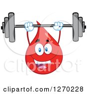 Poster, Art Print Of Happy Blood Or Hot Water Drop Working Out With A Barbell