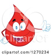 Clipart Of A Happy Blood Or Hot Water Drop Giving A Thumb Up Royalty Free Vector Illustration