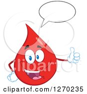 Poster, Art Print Of Happy Blood Or Hot Water Drop Giving A Thumb Up And Talking