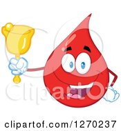 Poster, Art Print Of Happy Blood Or Hot Water Drop Ringing A Donation Bell
