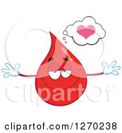 Poster, Art Print Of Happy Blood Or Hot Water Drop Thinking About Love And Wanting A Hug