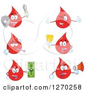 Poster, Art Print Of Blood Or Hot Water Drop Mascots 2