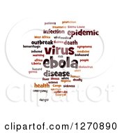 Clipart Of A Brown Ebola Virus Word Tag Collage On White Royalty Free Illustration