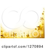 Poster, Art Print Of Christmas Background With A Yellow And Gold Star Border Under Text Space
