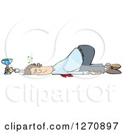 Drunk White Business Man Passed Out On The Floor With His Butt Up In The Air