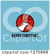Poster, Art Print Of Merry Christmas Greeting Under An Elk Or Reindeer On Blue