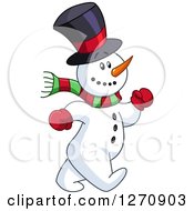 Poster, Art Print Of Happy Snowman Speed Walking