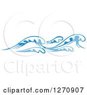 Clipart Of A Blue Ocean Surf Waves 20 Royalty Free Vector Illustration