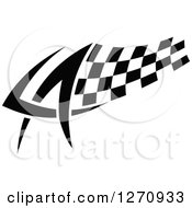 Clipart Of A Black And White Tribal Checkered Racing Flag 5 Royalty Free Vector Illustration
