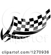 Clipart Of A Black And White Tribal Checkered Racing Flag 8 Royalty Free Vector Illustration