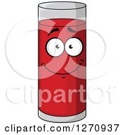 Clipart Of A Smiling Tomato Juice Glass Character Royalty Free Vector Illustration