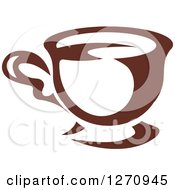 Clipart Of A Brown Coffee Cup Royalty Free Vector Illustration