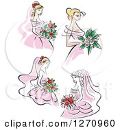 Brides In Pink Dresses