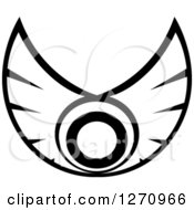 Clipart Of Black And White Wings With A Circle 2 Royalty Free Vector Illustration