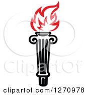 Clipart Of A Black Torch With Red Flames 8 Royalty Free Vector Illustration