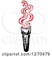 Clipart Of A Black Torch With Red Flames 9 Royalty Free Vector Illustration