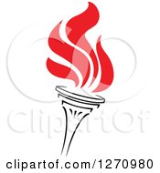 Clipart Of A Black Torch With Red Flames 4 Royalty Free Vector Illustration