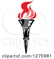 Clipart Of A Black Torch With Red Flames 5 Royalty Free Vector Illustration