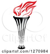 Clipart Of A Black Torch With Red Flames 3 Royalty Free Vector Illustration