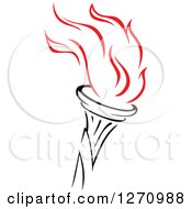 Clipart Of A Black Torch With Red Flames 10 Royalty Free Vector Illustration