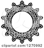 Poster, Art Print Of Black And White Round Lace Frame Design 3
