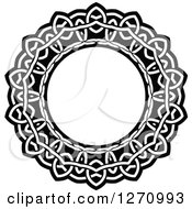 Poster, Art Print Of Black And White Round Lace Frame Design 4
