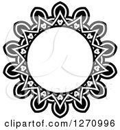 Poster, Art Print Of Black And White Round Lace Frame Design 7