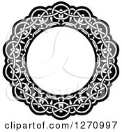 Poster, Art Print Of Black And White Round Lace Frame Design 8